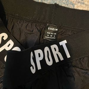 SHEIN EZwear Lettering Waistband Windbreaker Pants, sz M